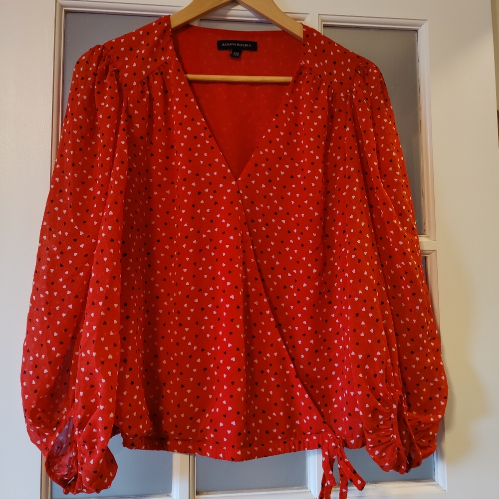 Banana republic faux wrap top